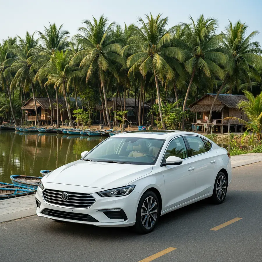 Modern 4-seater Sedan private car with cheap and affordable rates by Faifo Express for travel transfer