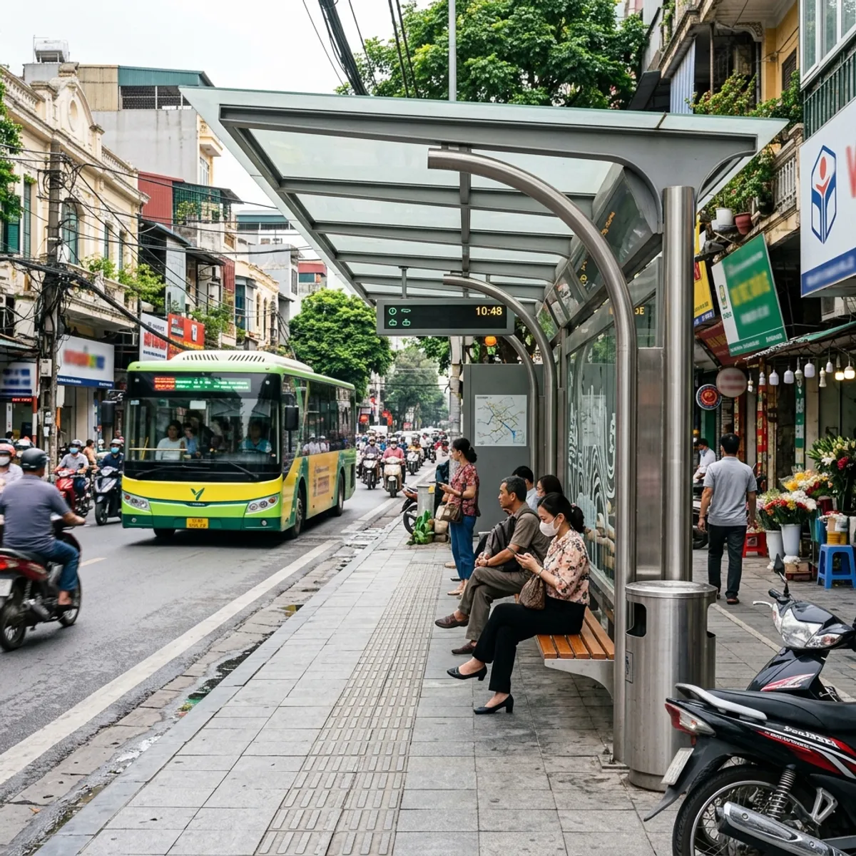 Trạm xe buýt địa phương nằm không xa khu vực Ga Đà Nẵng