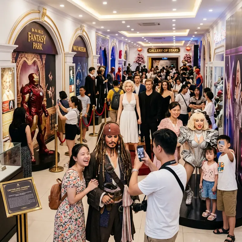 Bảo tàng tượng sáp Fantasy Park Bà Nà Hills với các nhân vật nổi tiếng thế giới được tái hiện tinh xảo