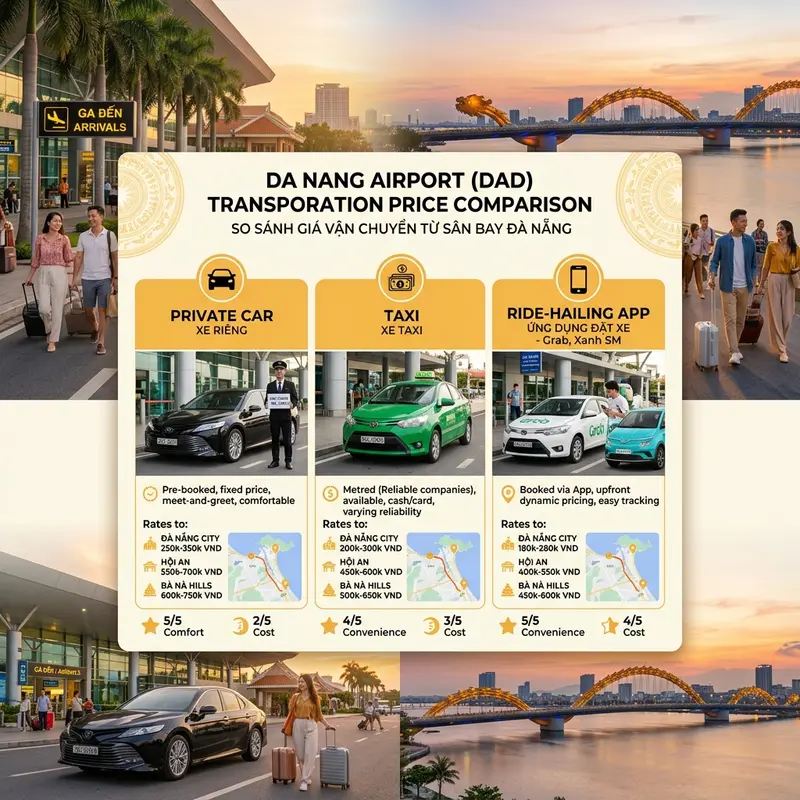 Bảng Giá Thuê Xe Đón Tiễn Sân Bay Đà Nẵng: Cập Nhật Mới 2026...