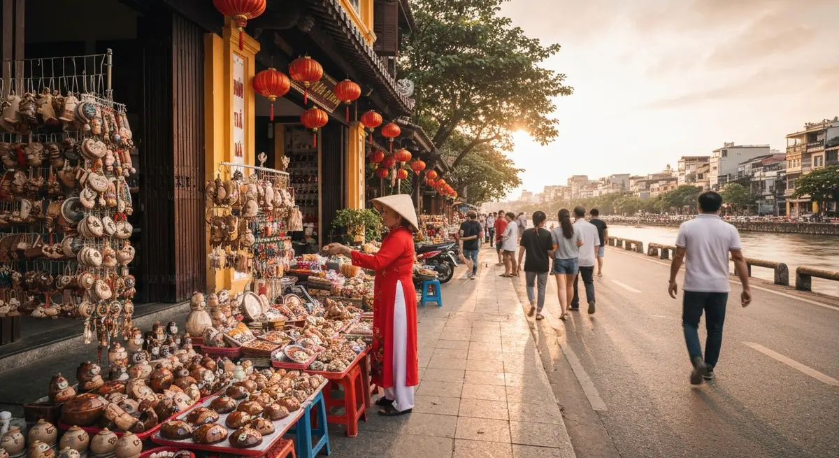 Toàn cảnh mặt tiền Bảo tàng Điêu khắc Chăm Đà Nẵng nhìn từ đường Trưng Nữ Vương, kiến trúc Pháp màu vàng nổi bật giữa hàng cây xanh, biển hiệu bảo tàng rõ nét