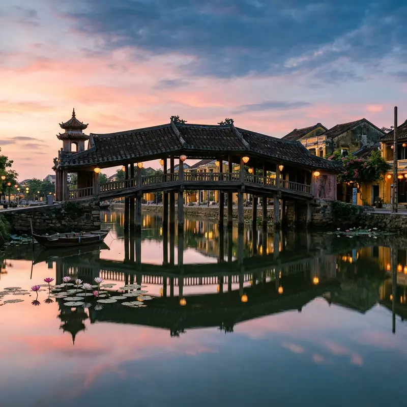 Chùa Cầu Hội An lúc bình minh — biểu tượng di sản UNESCO