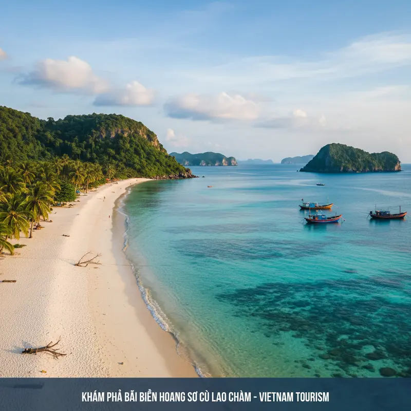 Bãi biển hoang sơ Cù Lao Chàm với nước biển xanh trong, bãi cát trắng, không có nhiều du khách – khám phá bãi biển hoang sơ Cù Lao Chàm