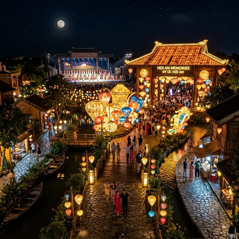 Hệ thống ánh sáng 3D mapping hiện đại hàng đầu thế giới tạo nên những hiệu ứng rực rỡ kỳ ảo trên sân khấu