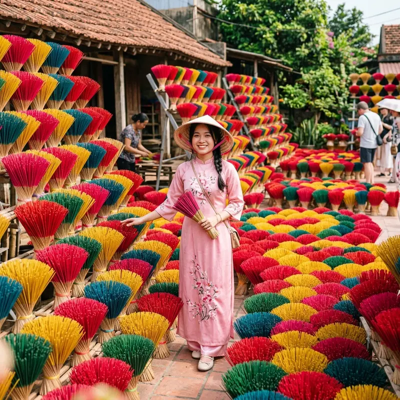 Bát bún bò Huế đậm đà với chả, giò heo, ớt sa tế đỏ rực tại quán ăn bình dân gần làng hương Thủy Xuân, không khí ẩm thực đường phố Huế chân thực
