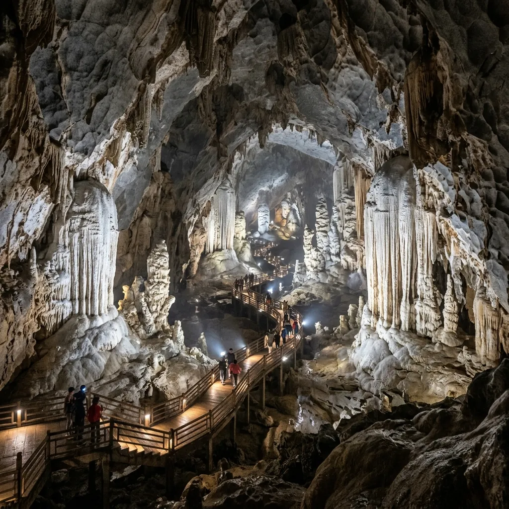 Thạch nhũ tráng lệ lung linh bên trong Động Thiên Đường Quảng Bình