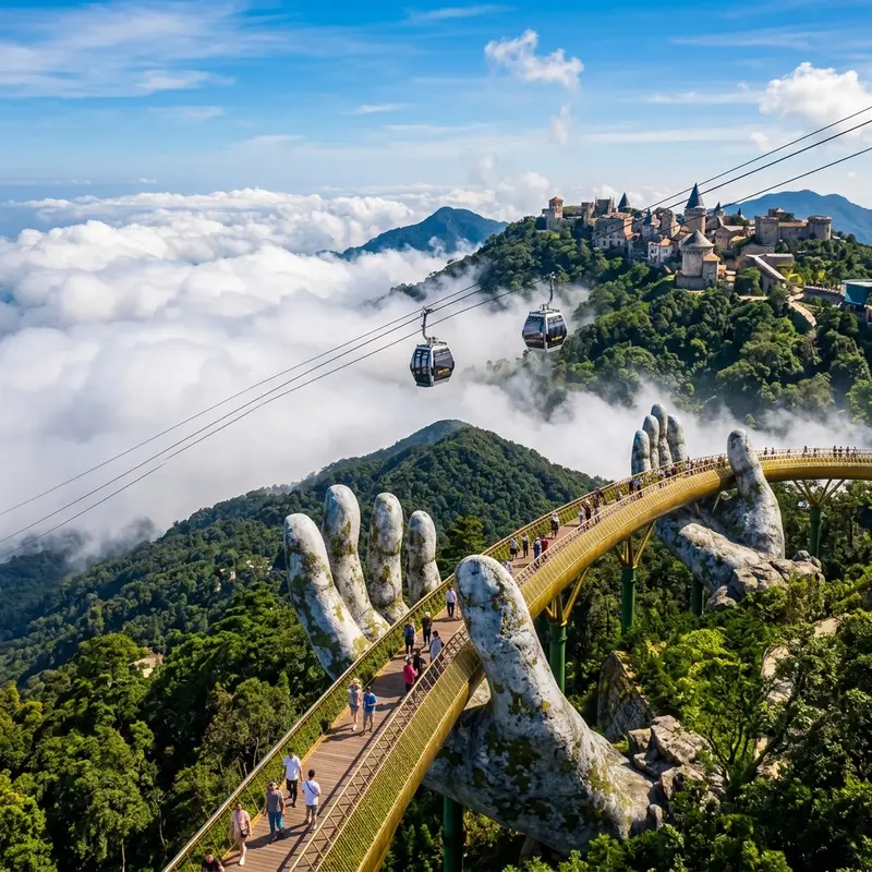 Xe đưa đón từ Sân bay Đà Nẵng đi Bà Nà Hills (Cầu Vàng)