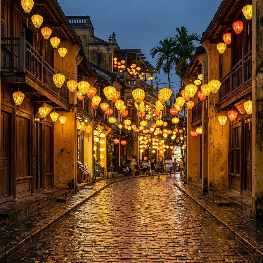 Phố cổ Hội An về đêm với đèn lồng