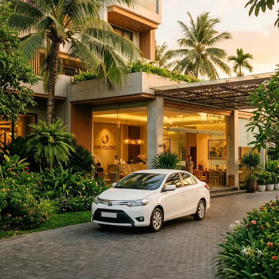 Xe sedan đón khách tại khách sạn Đà Nẵng