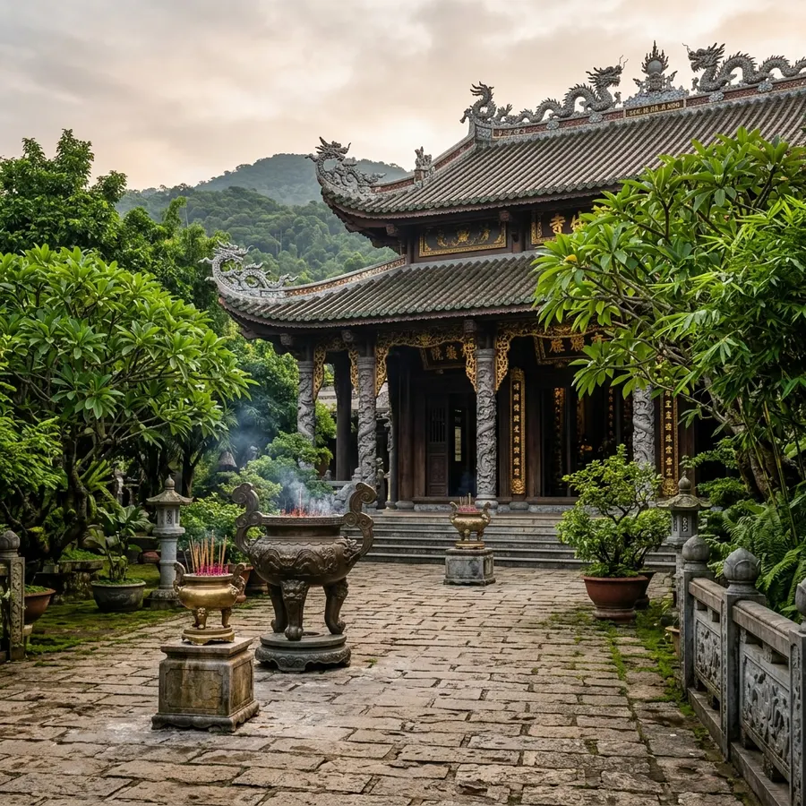 Sân chùa miếu cổ kính tại Đà Nẵng