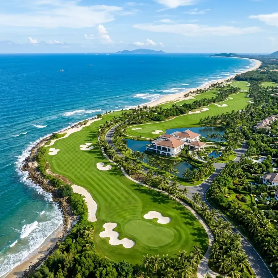 Sân golf BRG Đà Nẵng nhìn từ trên cao