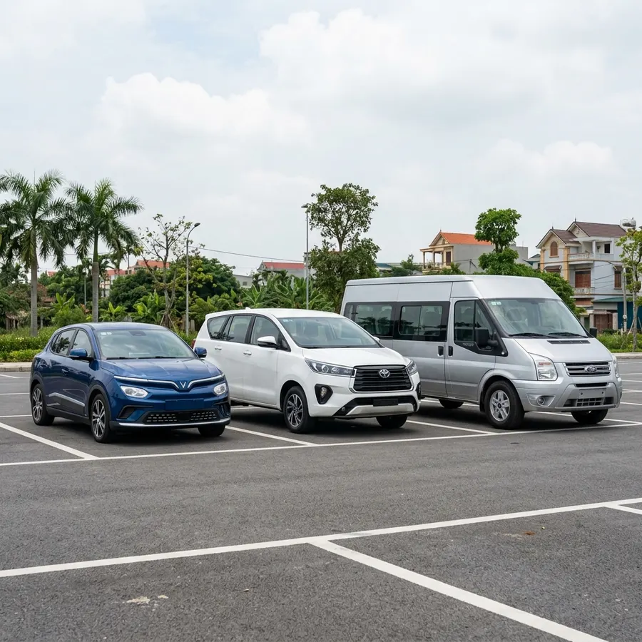 So sánh 3 loại xe 4-7-16 chỗ tại Hội An